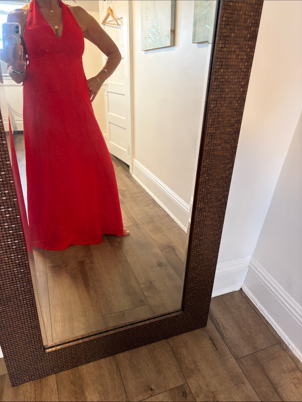 Red Halter Maxi Dress - Classic Women’s Evening Dress